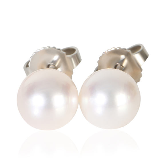 Tiffany & Co. Jewelry - Tiffany & Co. White Gold Pearl Signature Earrings